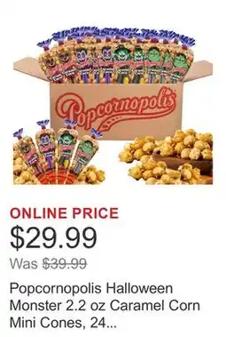 Costco Popcornopolis Halloween Monster 2.2 oz Caramel Corn Mini Cones, 24 count offer