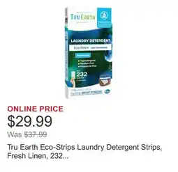 Costco Tru Earth Eco-Strips Laundry Detergent Strips, Fresh Linen, 232 Loads, 116 Strips offer