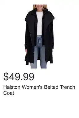 Costco Halston Women's Belted Trench Coat offer