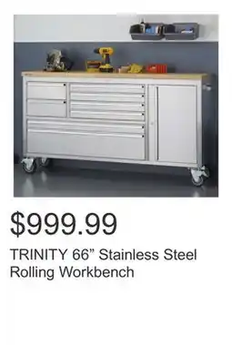 Costco TRINITY 66 Stainless Steel Rolling Workbench offer