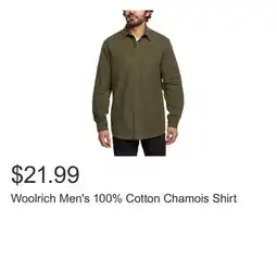 Costco Woolrich Men's 100% Cotton Chamois Shirt offer