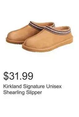 Costco Kirkland Signature Unisex Shearling Slipper offer