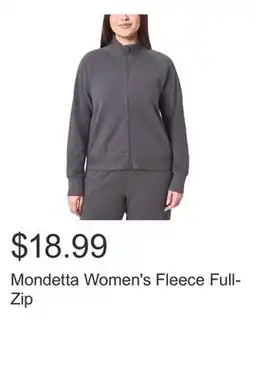 Costco Mondetta Women's Fleece Full-Zip offer