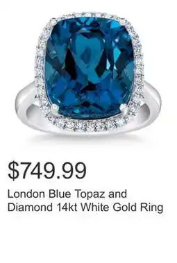 Costco London Blue Topaz and Diamond 14kt White Gold Ring offer