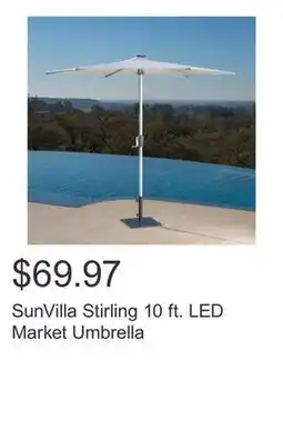 Costco SunVilla Stirling 10 ft. LED Market Umbrella offer