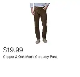Costco Copper & Oak Men's Corduroy Pant offer
