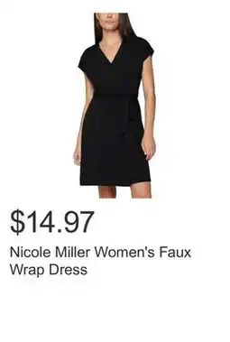 Costco Nicole Miller Women's Faux Wrap Dress offer