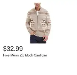 Costco Frye Men's Zip Mock Cardigan offer