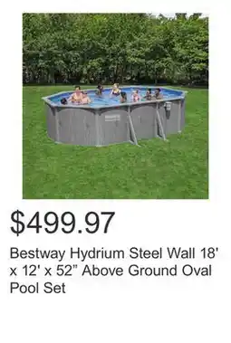 Costco Bestway Hydrium Steel Wall 18' x 12' x 52 Above Ground Oval Pool Set offer