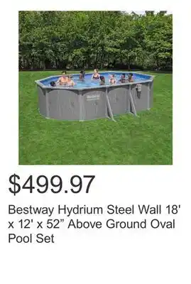 Costco Bestway Hydrium Steel Wall 18' x 12' x 52 Above Ground Oval Pool Set offer