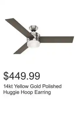 Costco 14kt Yellow Gold Polished Huggie Hoop Earring offer