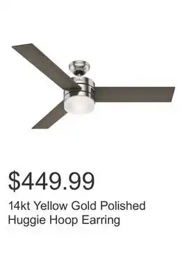 Costco 14kt Yellow Gold Polished Huggie Hoop Earring offer