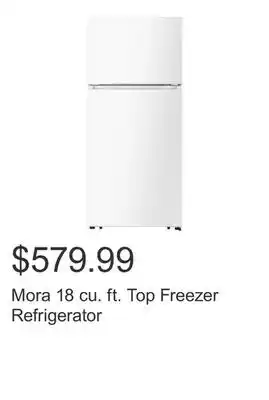 Costco Mora 18 cu. ft. Top Freezer Refrigerator offer