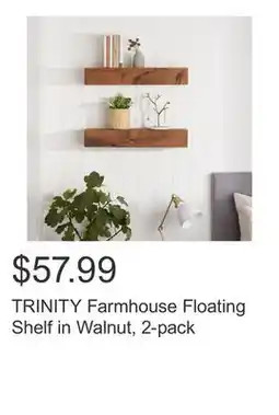 Costco TRINITY Farmhouse Floating Shelf in Walnut, 2-pack offer