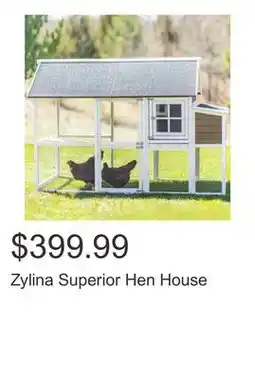 Costco Zylina Superior Hen House offer