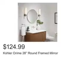 Costco Kohler Orime 28 Round Framed Mirror offer