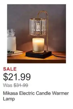 Costco Mikasa Electric Candle Warmer Lamp offer