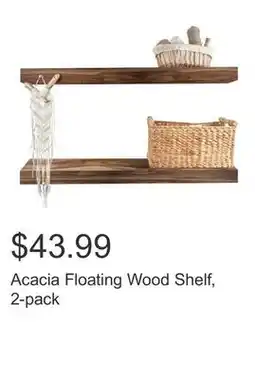 Costco Acacia Floating Wood Shelf, 2-pack offer
