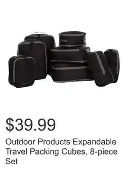 Costco Outdoor Products Expandable Travel Packing Cubes, 8-piece Set offer