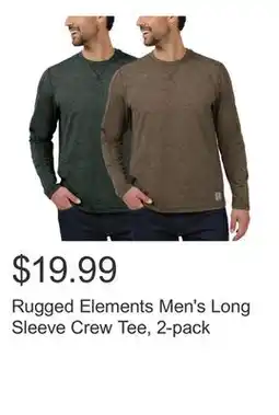 Costco Rugged Elements Men's Long Sleeve Crew Tee, 2-pack offer