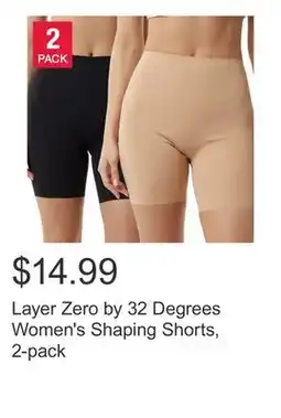 Costco Layer Zero by 32 Degrees Women's Shaping Shorts, 2-pack offer