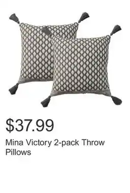 Costco Mina Victory 2-pack Throw Pillows offer