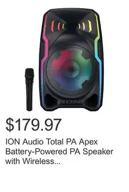 Costco ION Audio Total PA Apex Battery-Powered PA Speaker with Wireless Microphone and Dynamic Lights offer