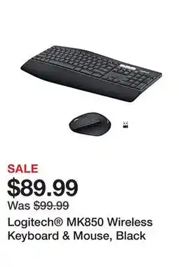 Office Depot Logitech MK850 Wireless Keyboard & Mouse, Black offer