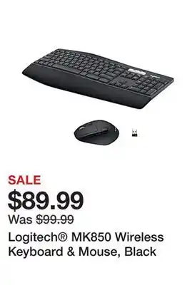 Office Depot Logitech MK850 Wireless Keyboard & Mouse, Black offer