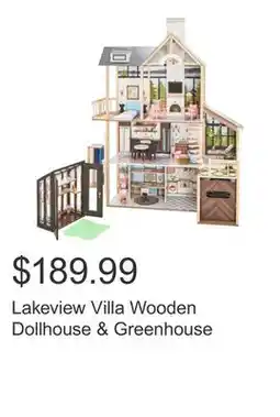 Costco Lakeview Villa Wooden Dollhouse & Greenhouse offer