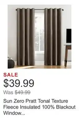 Costco Sun Zero Pratt Tonal Texture Fleece Insulated 100% Blackout Window Curtains, 2-pack offer