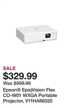 Office Depot Epson EpiqVision Flex CO-W01 WXGA Portable Projector, V11HA86020 offer