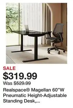 Office Depot Realspace Magellan 60W Pneumatic Height-Adjustable Standing Desk, Espresso offer