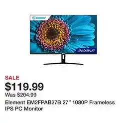 Office Depot Element EM2FPAB27B 27 1080P Frameless IPS PC Monitor offer
