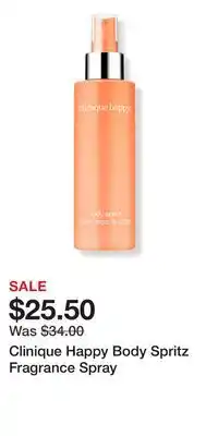 Ulta Beauty Clinique Happy Body Spritz Fragrance Spray offer