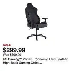 Office Depot RS Gaming Vertex Ergonomic Faux Leather High-Back Gaming Office Chair, Black, BIFMA Compliant offer