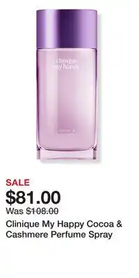 Ulta Beauty Clinique My Happy Cocoa & Cashmere Perfume Spray offer