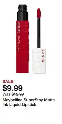Ulta Beauty Maybelline SuperStay Matte Ink Liquid Lipstick offer