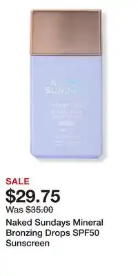 Ulta Beauty Naked Sundays Mineral Bronzing Drops SPF50 Sunscreen offer