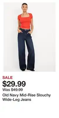 Old Navy Old Navy Mid-Rise Slouchy Wide-Leg Jeans offer