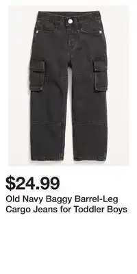Old Navy Old Navy Baggy Barrel-Leg Cargo Jeans for Toddler Boys offer