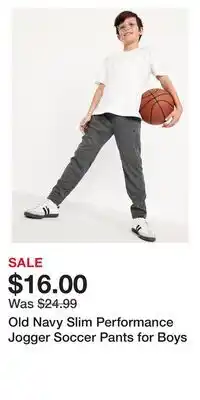 Old Navy Old Navy Slim Performance Jogger Soccer Pants for Boys offer