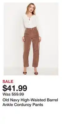 Old Navy Old Navy High-Waisted Barrel Ankle Corduroy Pants offer