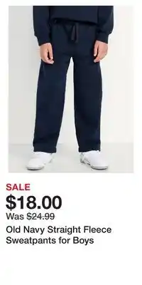 Old Navy Old Navy Straight Fleece Sweatpants for Boys offer