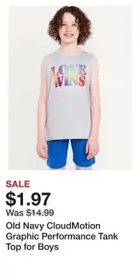 Old Navy Old Navy CloudMotion Graphic Performance Tank Top for Boys offer
