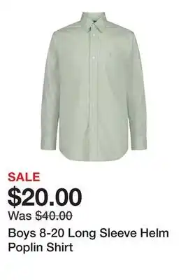 Belk Boys 8-20 Long Sleeve Helm Poplin Shirt offer
