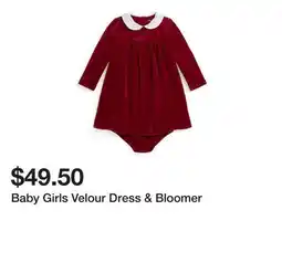 Belk Baby Girls Velour Dress & Bloomer offer