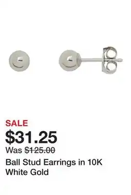 Belk Ball Stud Earrings in 10K White Gold offer