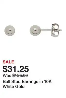 Belk Ball Stud Earrings in 10K White Gold offer