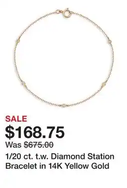 Belk 1/20 ct. t.w. Diamond Station Bracelet in 14K Yellow Gold offer